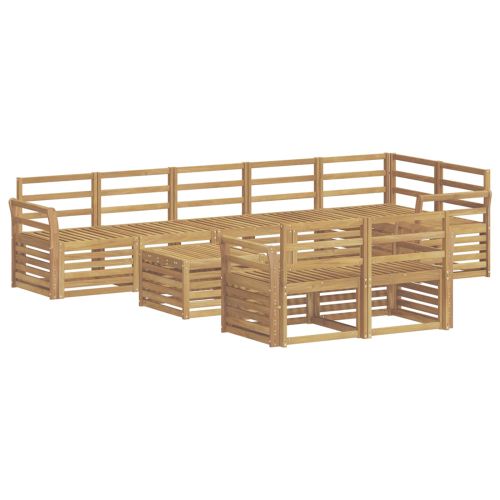 Комплект дивани за открито 9 pcs Бяло 59 x 59 x 37 см
