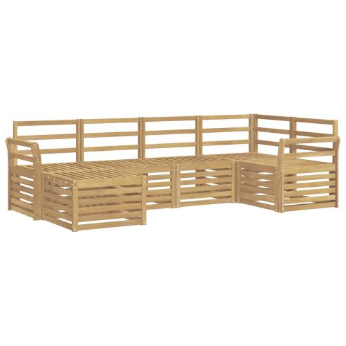 Комплект дивани за открито 6 pcs Бяло Полиестер