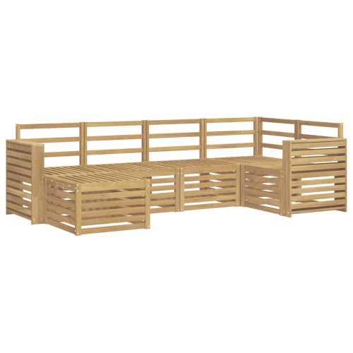 Комплект дивани за открито 6 pcs Бяло Полиестер
