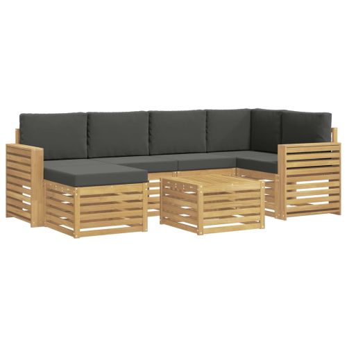 Комплект дивани за открито 7 pcs Бяло и антрацит Полиестер