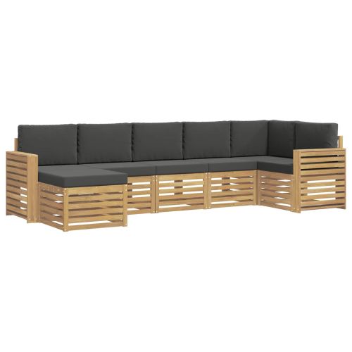 Комплект дивани за открито 7 pcs Бяло и антрацит