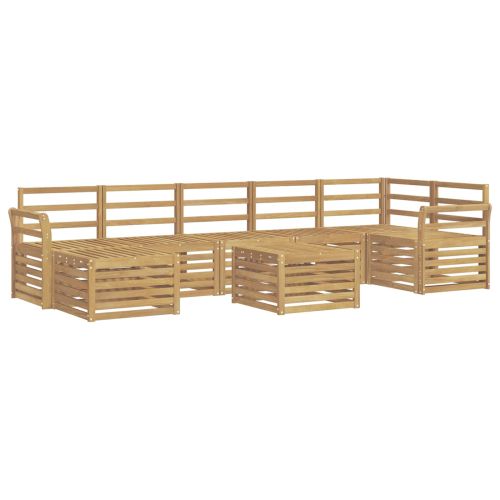 Комплект дивани за открито 8 pcs Бяло 59 x 59 x 37 см