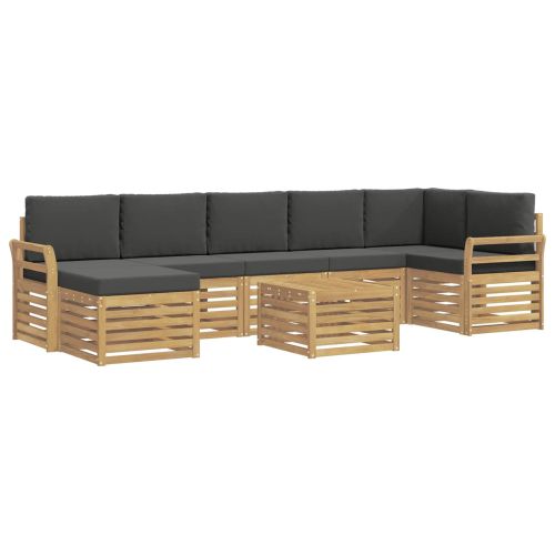 Комплект дивани за открито 8 pcs Бяло и антрацит