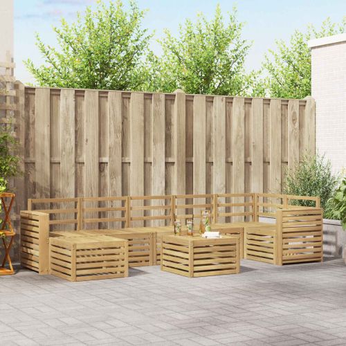 Комплект дивани за открито 8 pcs Бяло 59 x 59 x 37 см