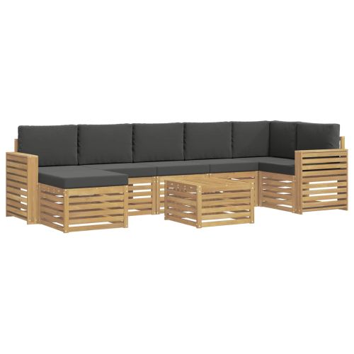 Комплект дивани за открито 8 pcs Бяло и антрацит