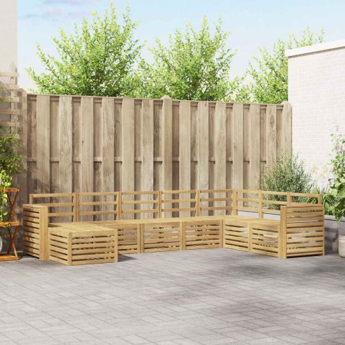 Комплект дивани за открито 8 pcs Бяло 310 x 191,5 x 73 см