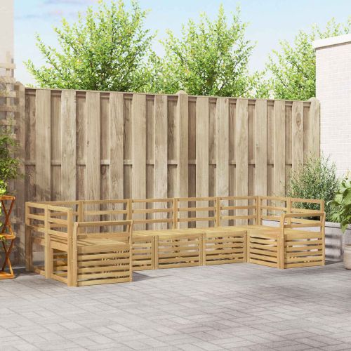 Комплект дивани за открито 7 pcs Бяло 304 x 130,5 x 73 см