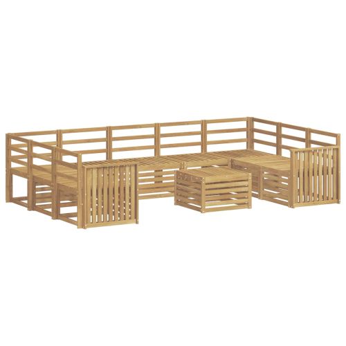 Комплект дивани за открито 10 pcs Бяло 59 x 59 x 37 см