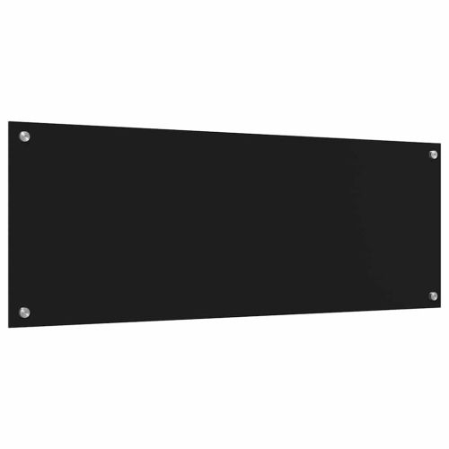 Кухненски гръб 2 pcs Черно 110 x 40 cm закалено стъкло