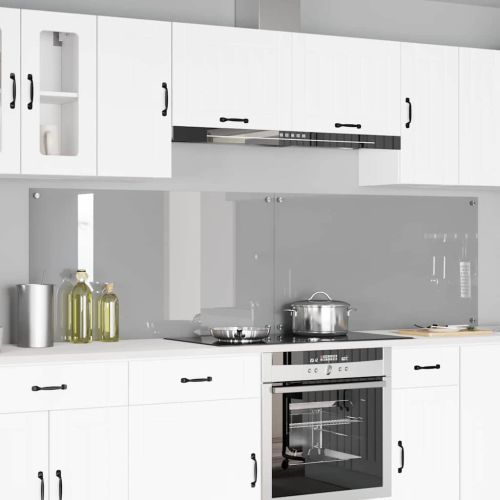 Кухненски гръб 2 pcs Светлосиво 110 x 60 cm закалено стъкло