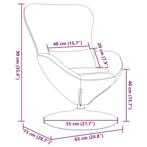 Стол яйце Крем 63 x 73 x 90 см текстил