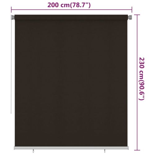 Външна ролетна щора, 205(Ш)x230(В) см, кафява, HDPE