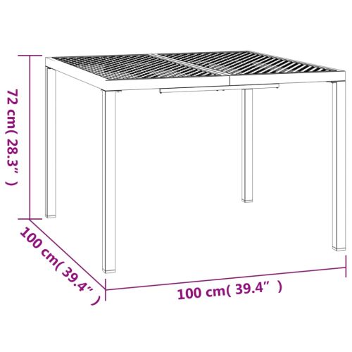 Градинска маса антрацит 100x100x72 cм стомана