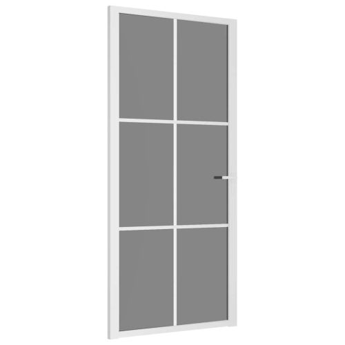 Интериорна врата 93x201,5 см бяла ESG стъкло и алуминий