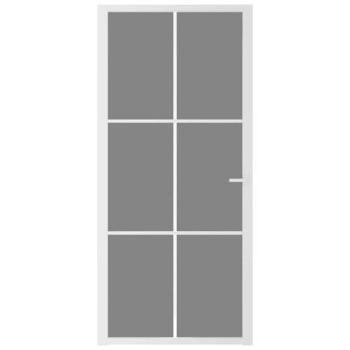 Интериорна врата 93x201,5 см бяла ESG стъкло и алуминий