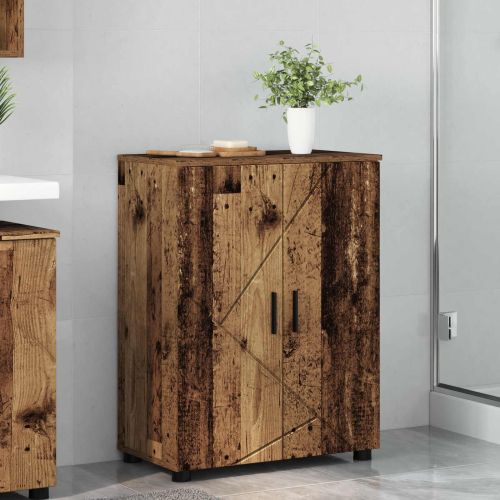 Шкаф за баня със съхранение с врата Старо дърво 60 x 35 x 80 см