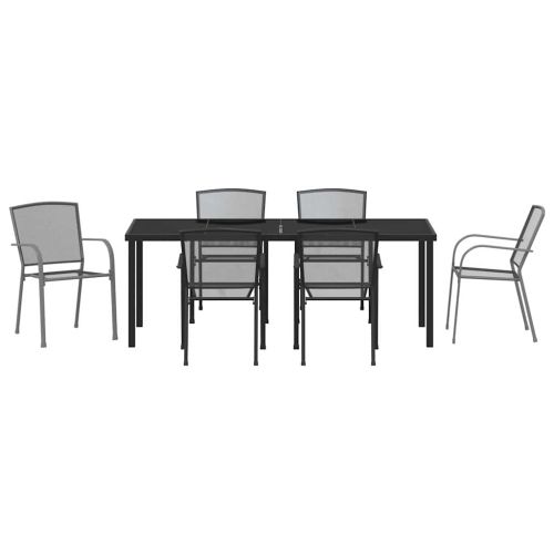Комплект за хранене в градината 7 pcs Антрацит