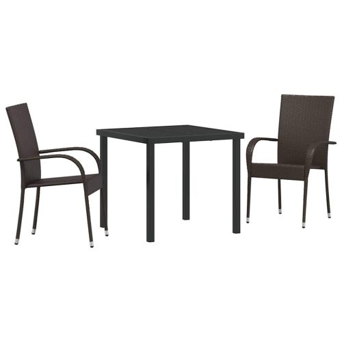 Комплект за хранене в градината 3 pcs Кафяво