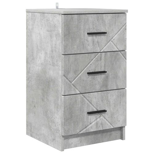 Нощен шкаф Бетонно сиво 38 x 38 x 66 см Инженерно дърво