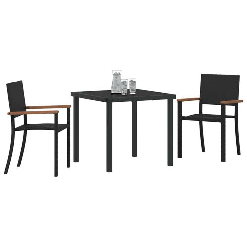 Комплект за хранене в градината 3 pcs Черно