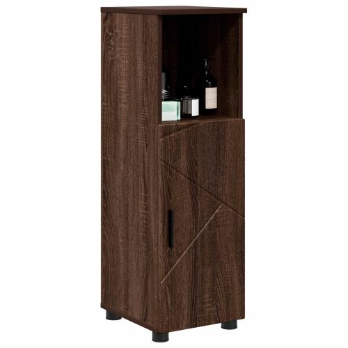 Шкаф за баня Кафяв дъб 30 x 35 x 95 см Инженерно дърво & Метал