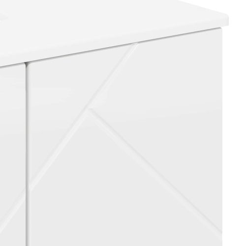 Шкаф за баня със съхранение Лъскаво бяло 61 x 35 x 64 см