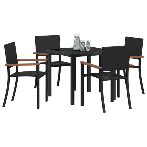 Комплект за хранене в градината 5 pcs Черно