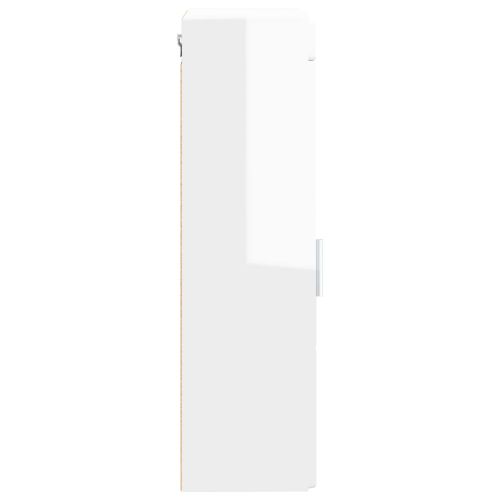 Банен стенен шкаф с рафт TULUM Лъскаво бяло 37 x 24,5 x 86 см