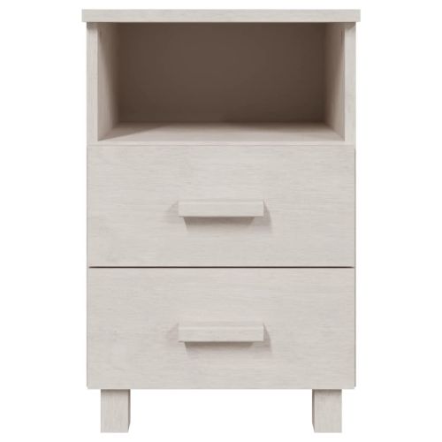 Нощно шкафче HAMAR, бяло, 40x35x62 см, борово дърво масив