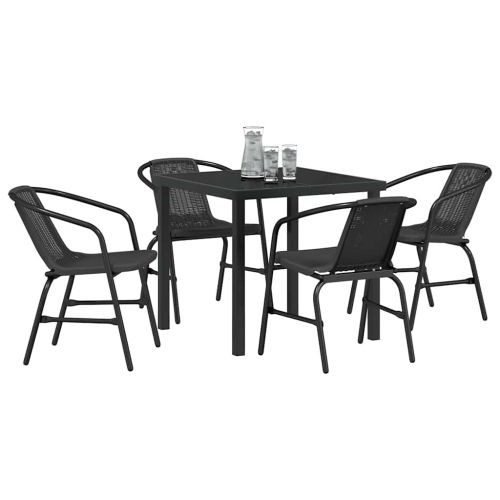 Комплект за хранене в градината 5 pcs Черно