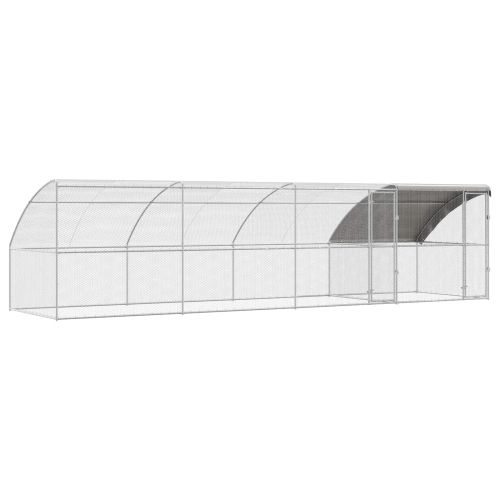 Клетка за пилета 4 pcs Сребрист 800 x 200 x 200 см Стомана и PE