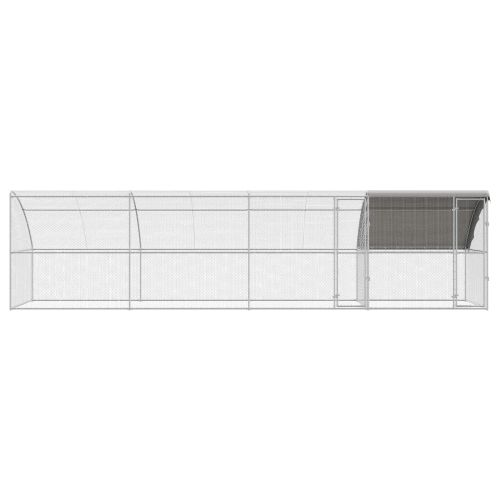 Клетка за пилета 4 pcs Сребрист 800 x 200 x 200 см Стомана и PE