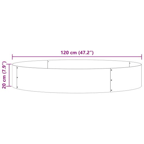 Пръстен за саксия Ръждясало 120 x 120 x 20 см