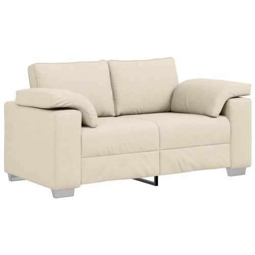 Диван 3 pcs Бежово 219 x 80 x 82 см Ленена смесена тъкан