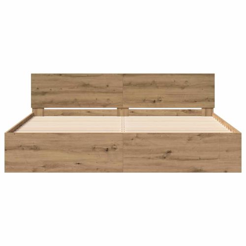 Рамка за легло с таблото Дъб 203 x 185 x 70 см Инженерно дърво