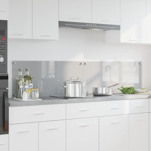 Кухненски гръб 2 pcs Светлосиво 90 x 40 cm закалено стъкло