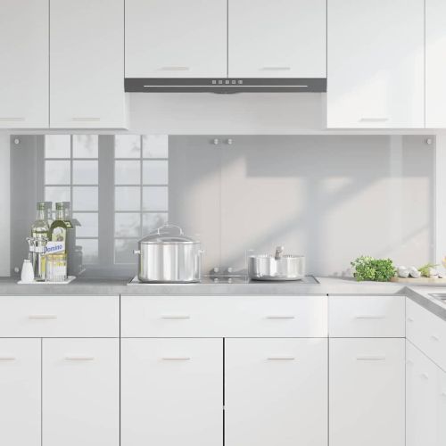 Кухненски гръб 2 pcs Светлосиво 90 x 60 cm закалено стъкло