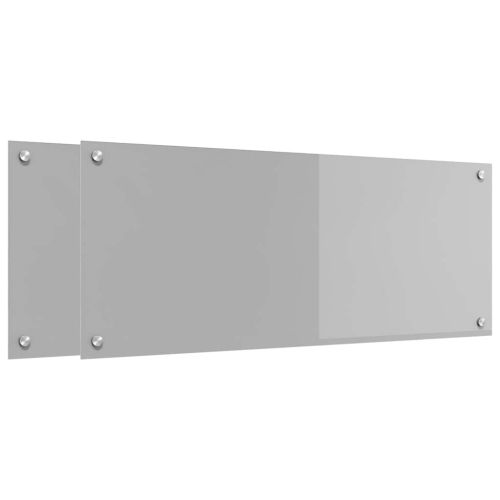 Кухненски гръб 2 pcs Светлосиво 100 x 40 cm закалено стъкло