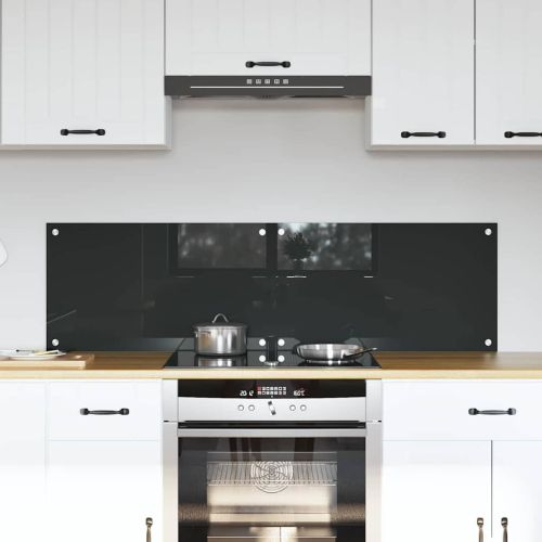 Кухненски гръб 2 pcs Тъмен сив 70 x 40 cm закалено стъкло