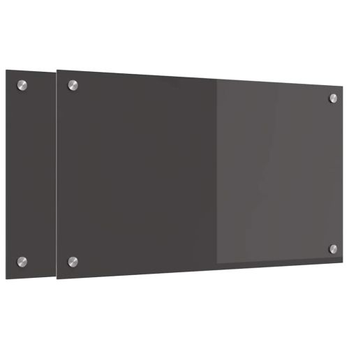 Кухненски гръб 2 pcs Тъмен сив 70 x 40 cm закалено стъкло