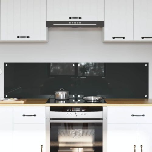 Кухненски гръб 2 pcs Тъмен сив 80 x 40 cm закалено стъкло