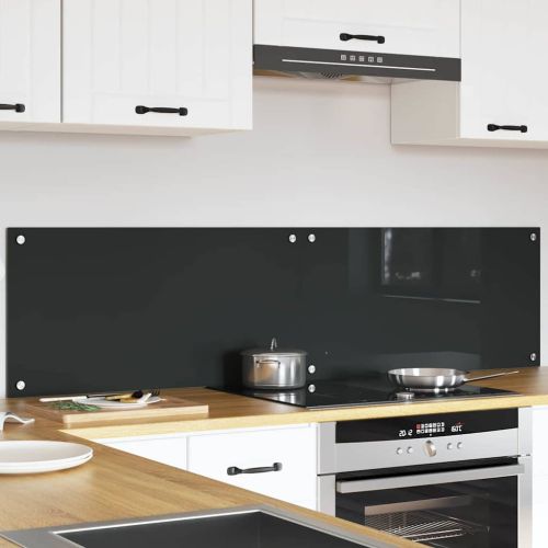 Кухненски гръб 2 pcs Тъмен сив 80 x 40 cm закалено стъкло