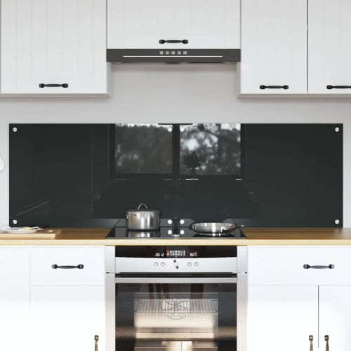 Кухненски гръб 2 pcs Тъмен сив 80 x 50 cm закалено стъкло