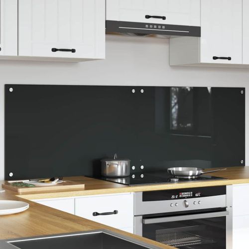 Кухненски гръб 2 pcs Тъмен сив 80 x 50 cm закалено стъкло