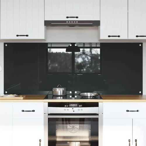 Кухненски гръб 2 pcs Тъмен сив 80 x 60 cm закалено стъкло