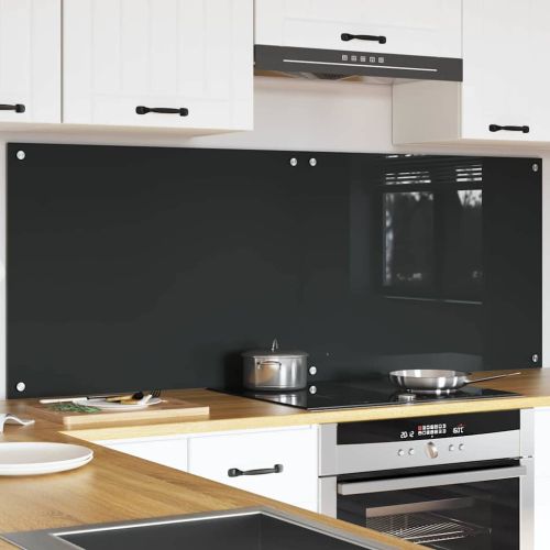 Кухненски гръб 2 pcs Тъмен сив 80 x 60 cm закалено стъкло