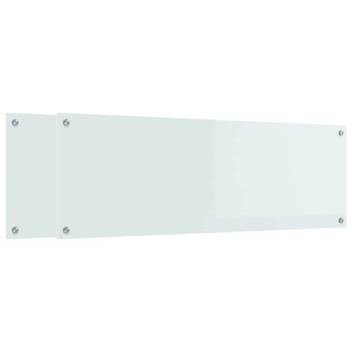Кухненски гръб 2 pcs Бяло 120 x 40 cm закалено стъкло