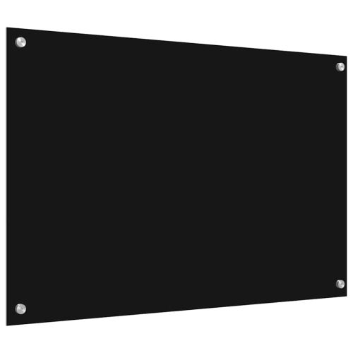 Кухненски гръб 2 pcs Черно 90 x 60 cm закалено стъкло