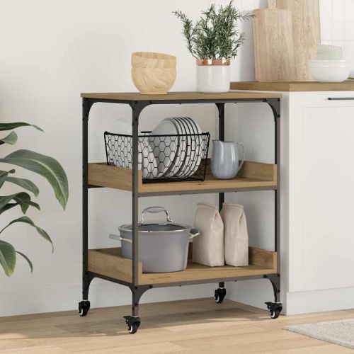 Кухненска количка Дъб 60 x 41 x 80.5 см Инженерно дърво