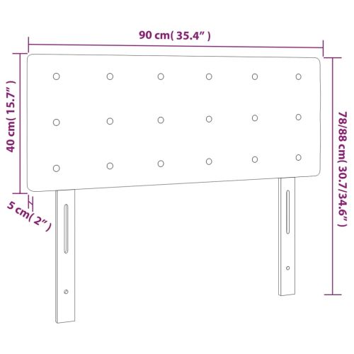 LED Горна табла за легло, капучино, 90x5x78/88 см